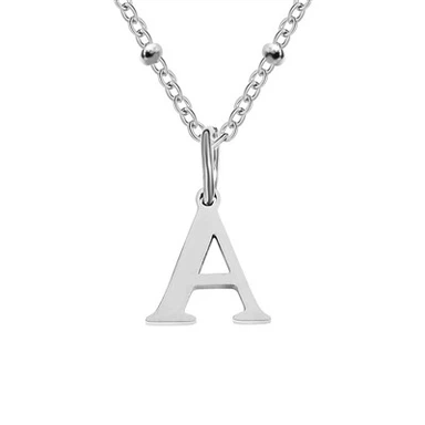 Collar Cadena Esferas Colgante Letra