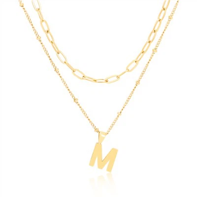 Collar con Inicial de Doble Capa