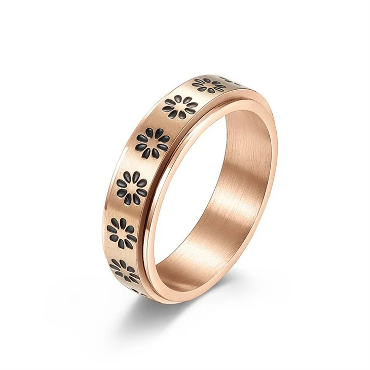 Flower Engraved Spinner Ring suppliers