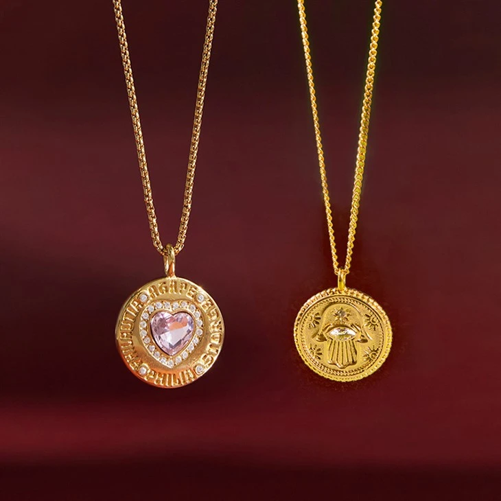 Cadena de eslabones finos de mano de Hamsa