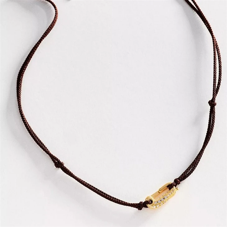Iced Out Pin Braided Rope Necklace price