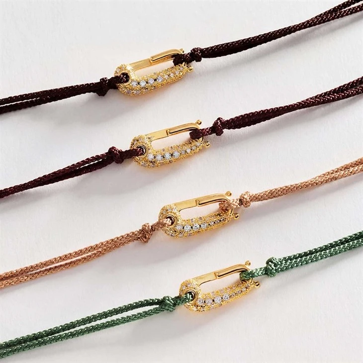 Iced Out Pin Braided Rope Necklace suppliers