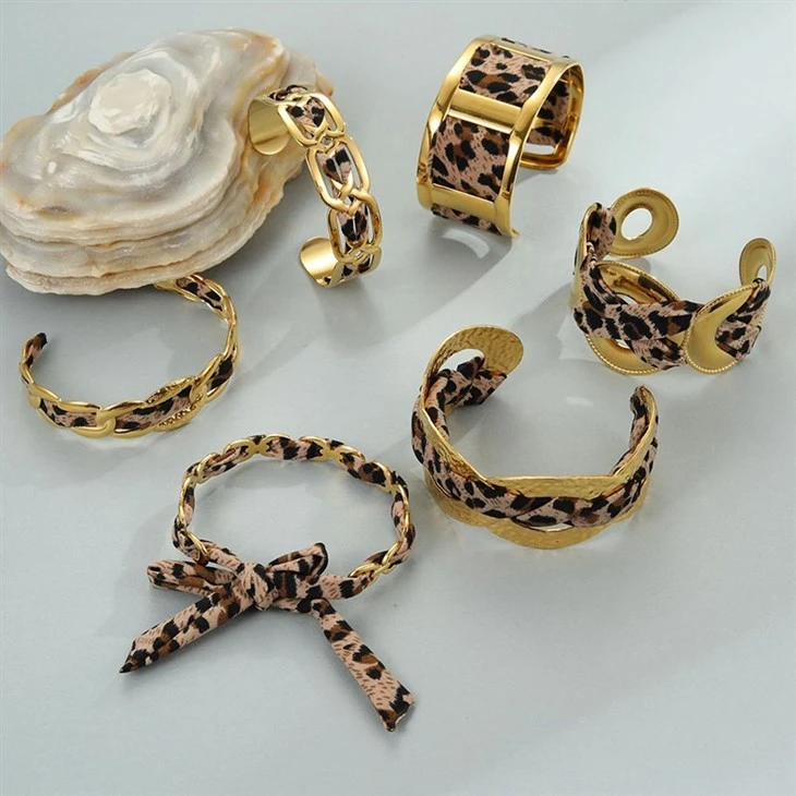 Leopard Scarf Chain Cuff Bangle factory