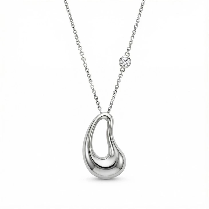Organic Teardrop Pendant Necklace factory