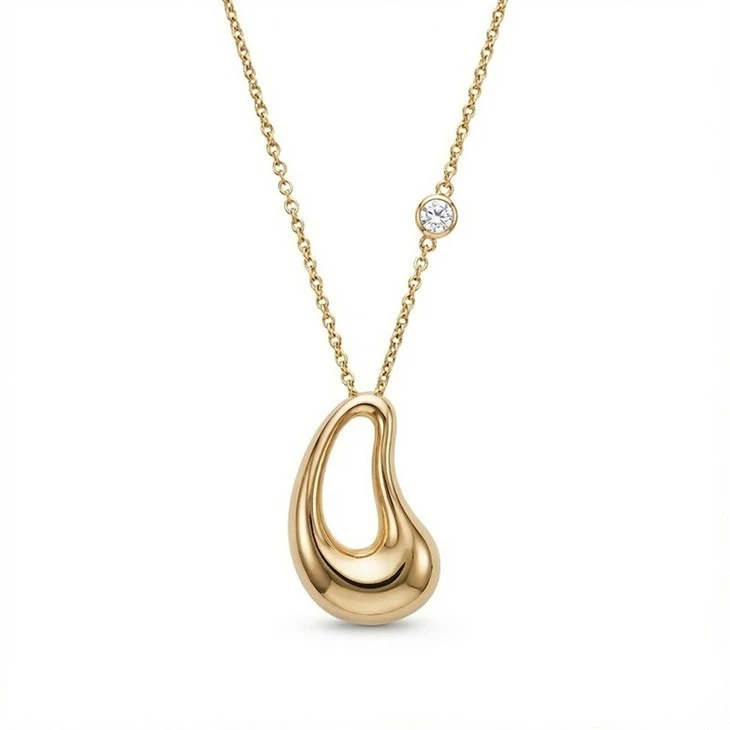 Organic Teardrop Pendant Necklace factory