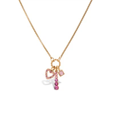 Collar de encanto de corazón rosa