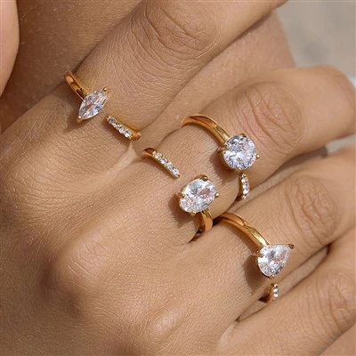 Anillo de puño abierto curvo suave