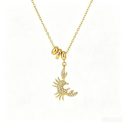 Collar con colgante de cangrejo brillante