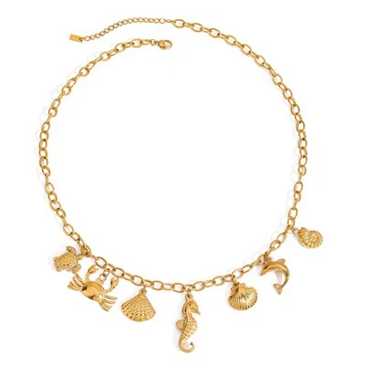 Collar de encanto de playa de acero inoxidable
