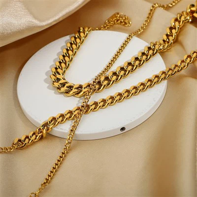 Pulseras de eslabones cubanos resistentes al deslustre-