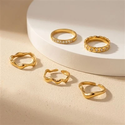 Anillo de banda abierta ondulada