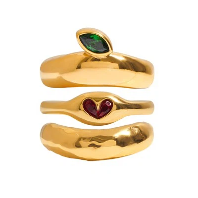 Conjunto de anillos de cúpula de circón