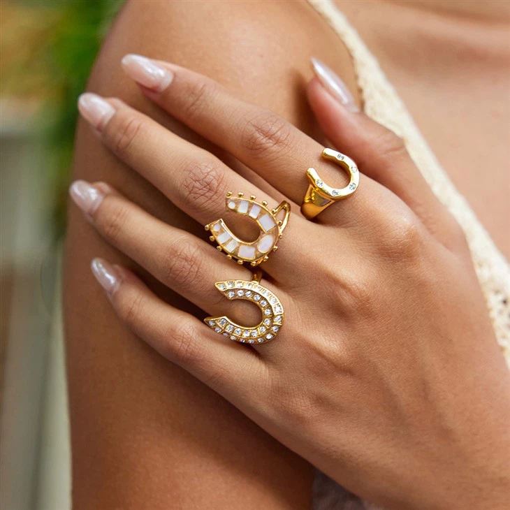 Anillo de herradura de acero inoxidable