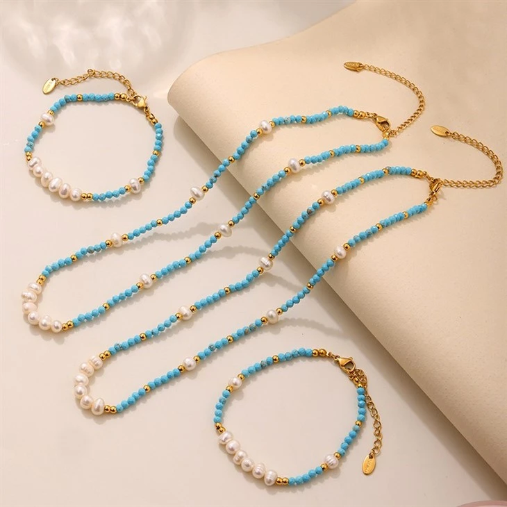 Turquoise Freshwater Pearl Bracelet high quality