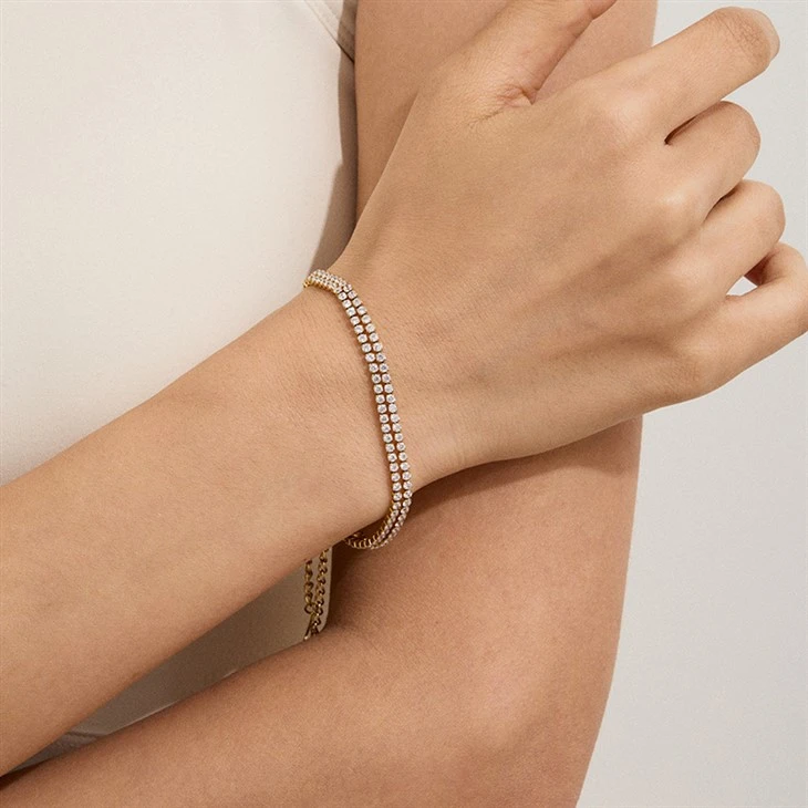 Pulsera de tenis de dos hileras
