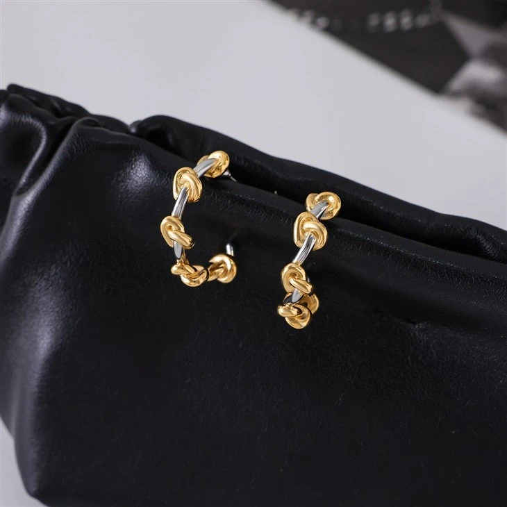 Two Tone Knot Hoops price