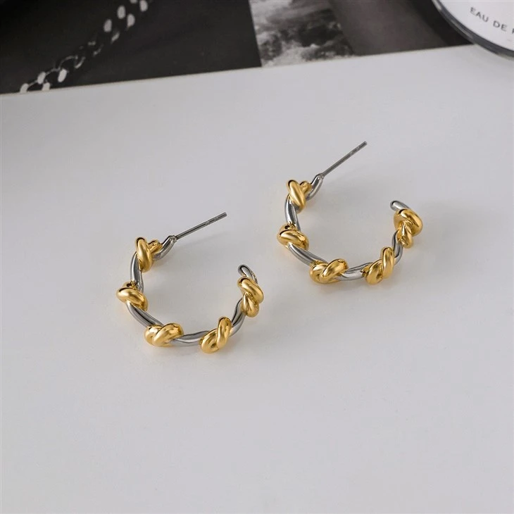 Two Tone Knot Hoops price