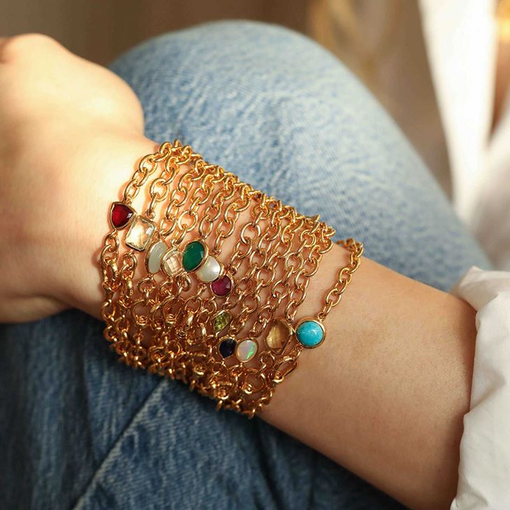 Pulsera de piedra de color vintage